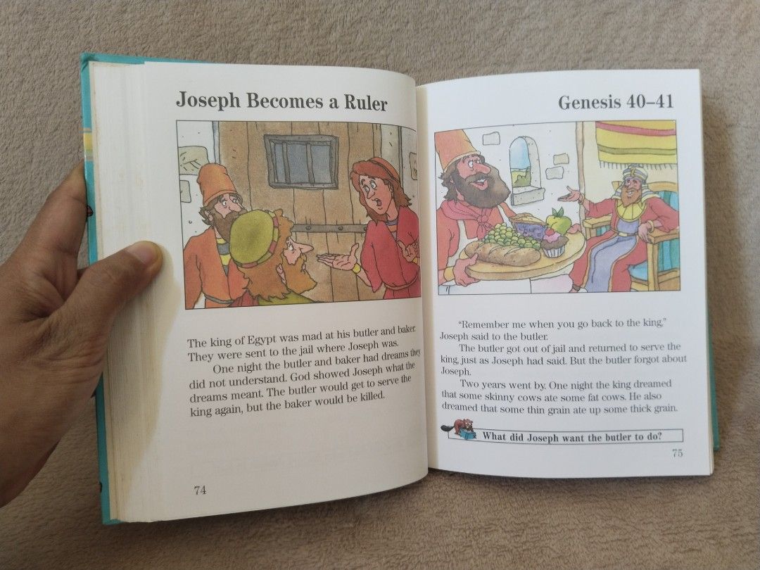 The Eager Reader Bible Story Book Catholic Edition (Category: Religion Books) located in Cavite. Submitted by munting_aklatan_ph (Listing ID 1468109485, Image 3). Description: - Illustrated Catholic Bible story book for kids, 427 pages - Covers both Old and New Testament stories (Joseph, Moses, Jesus, and more) - Colorful cartoon pictures on every page - Includes reading comprehension questions at the end of each story - Hardcover format with cle