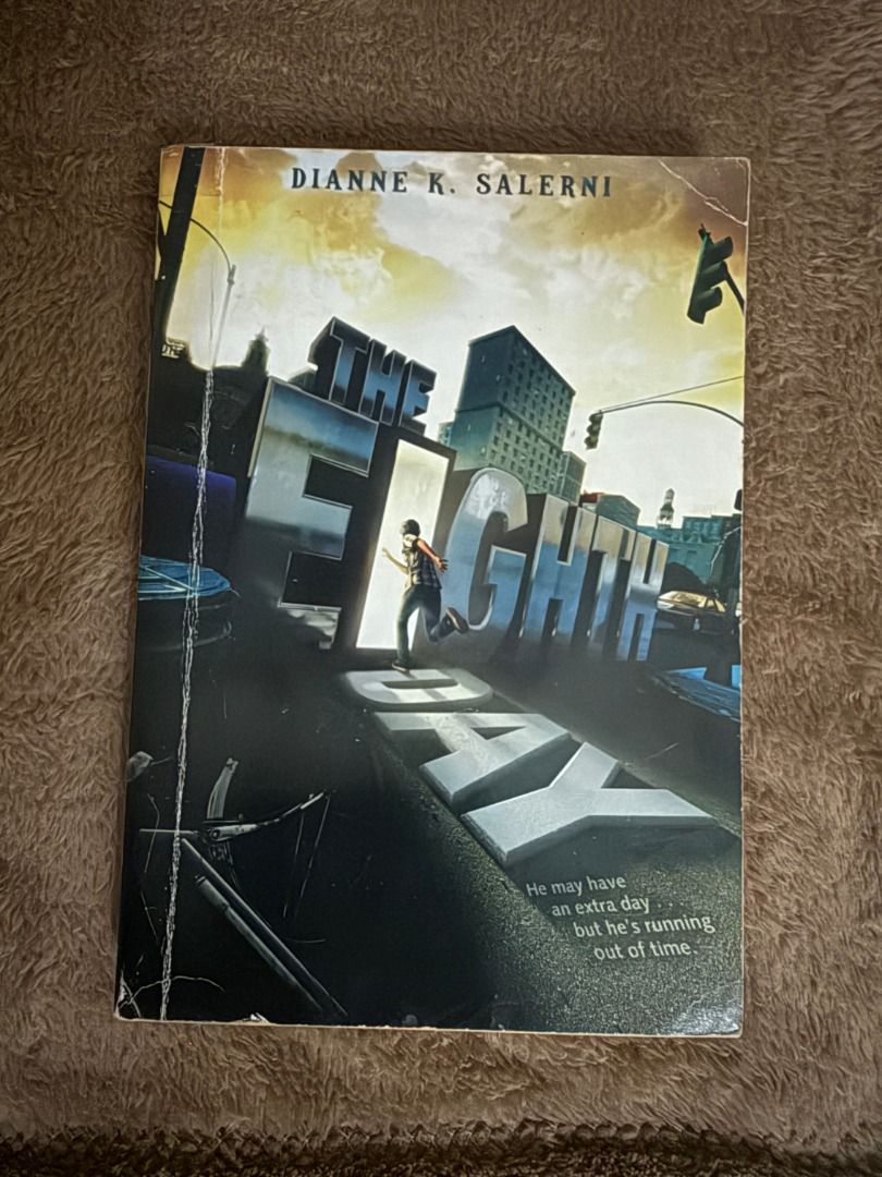 The Eighth Day by Dianne K. Salerni (Category: Storybooks) located in Manila. Submitted by vaultfinds (Listing ID 1468234338, Image 1). Description: Young adult fantasy novel written by Dianne K. Salerni. Follows Jaxson as he discovers a hidden eighth day of the week. Paperback edition. Cover shows heavy creases, edge wear, and scuffing from being read multiple times. Pages intact inside. Great read for fans of urban fantasy and adventure stories