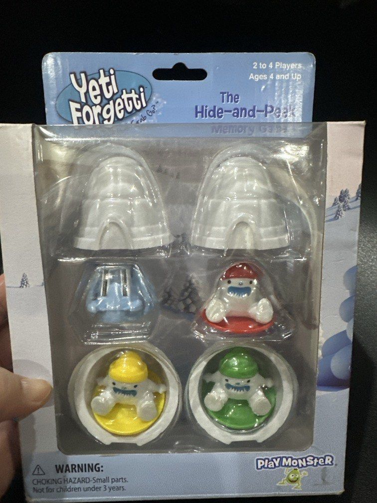 The Hide and Peek Memory Game (Category: Interactive Toys) located in Manila. Submitted by krystalchewey_ (Listing ID 1468138895, Image 1). Description: Bnew Actual Photo Posted 300php Yeti Forgetti Memory Game.