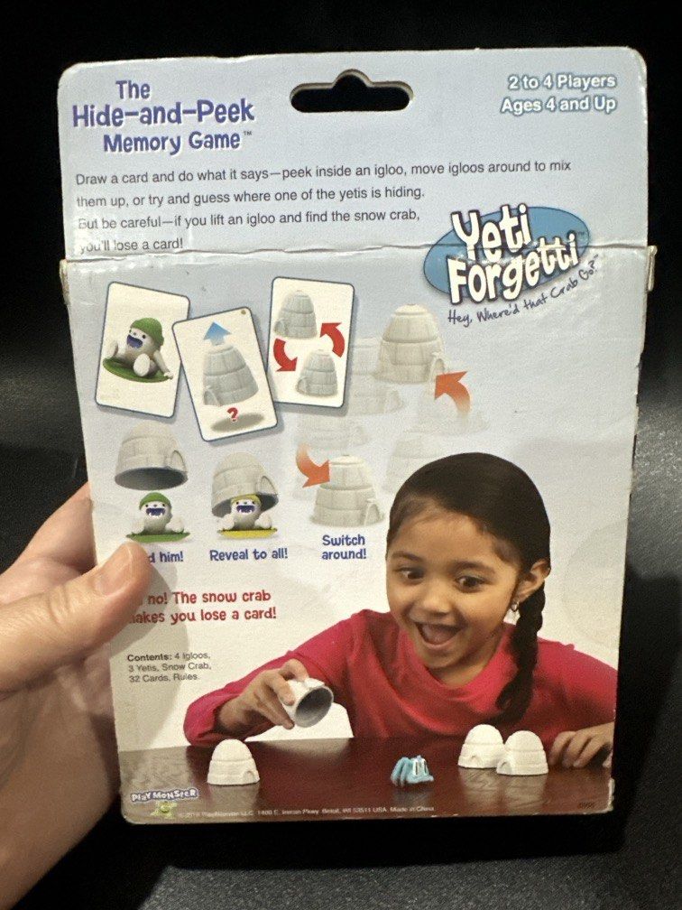 The Hide and Peek Memory Game (Category: Interactive Toys) located in Manila. Submitted by krystalchewey_ (Listing ID 1468138895, Image 3). Description: Bnew Actual Photo Posted 300php Yeti Forgetti Memory Game.