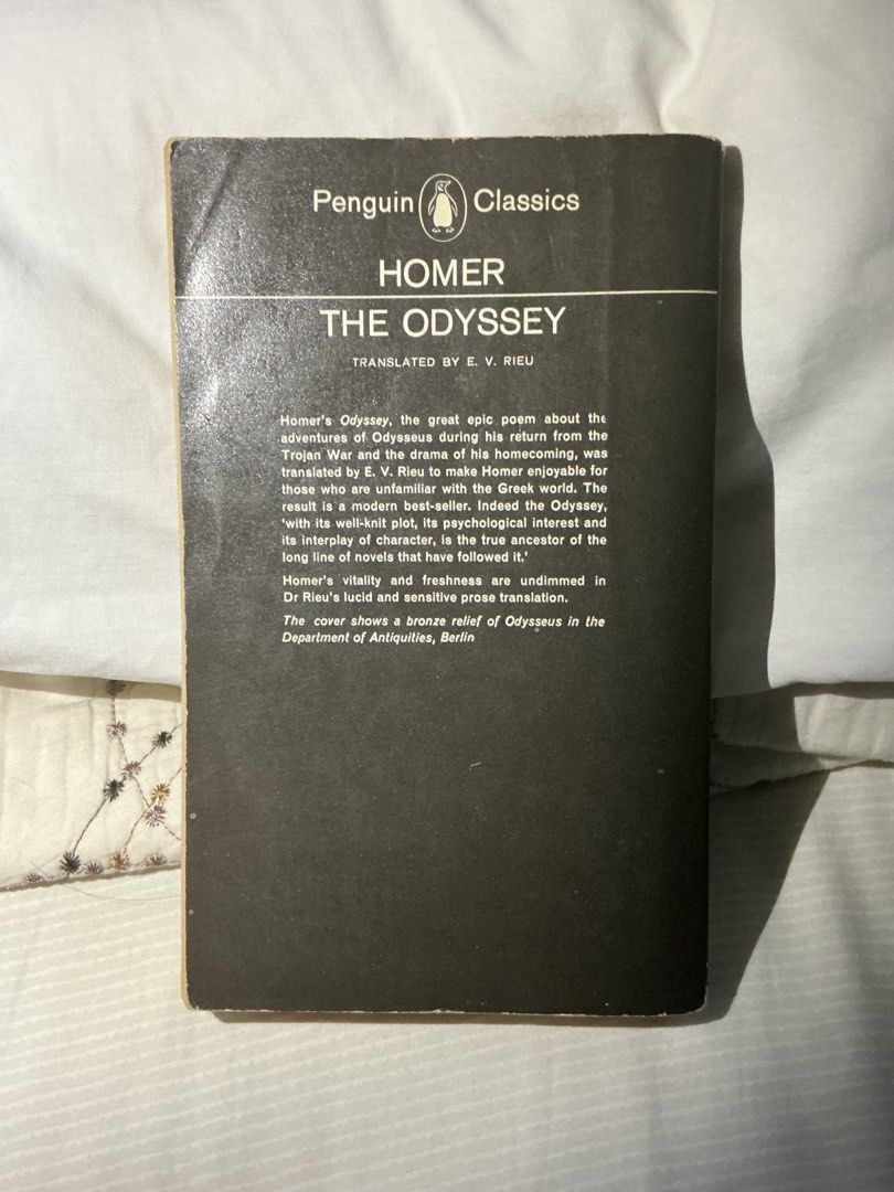The Odyssey by Homer (Category: Storybooks) located in Cavite. Submitted by audepages (Listing ID 1468096507, Image 2). Description: MMPB Penguin classics 1946 edition MOP: Gcash GoTyme MOD: J&T Lalamove Grab Location: Imus, Cavite.