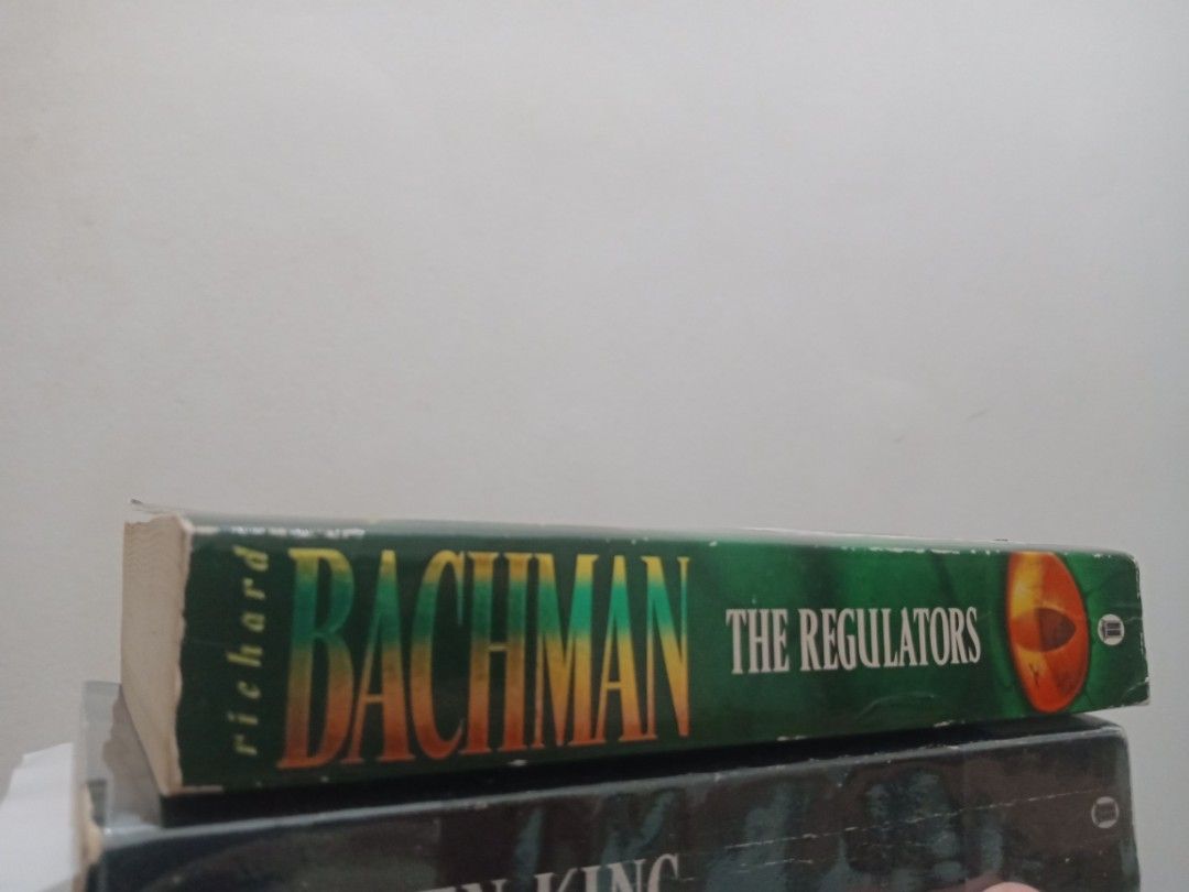 The Regulators by Richard Bachman Stephen King Paperback (Category: Storybooks) located in Bacolor. Submitted by appletun (Listing ID 1468244560, Image 3). Description: all sales final. no returns/refunds/exchange. mop: gcash. no cod/cop/sco. handling/mod: spx +P70sf. - Title: Thriller novel by Richard Bachman (Stephen King) - Publisher: New English Library - ISBN: 0-340-67177-7 - Format: Paperback - Condition: Pages show tanning from age; cover 