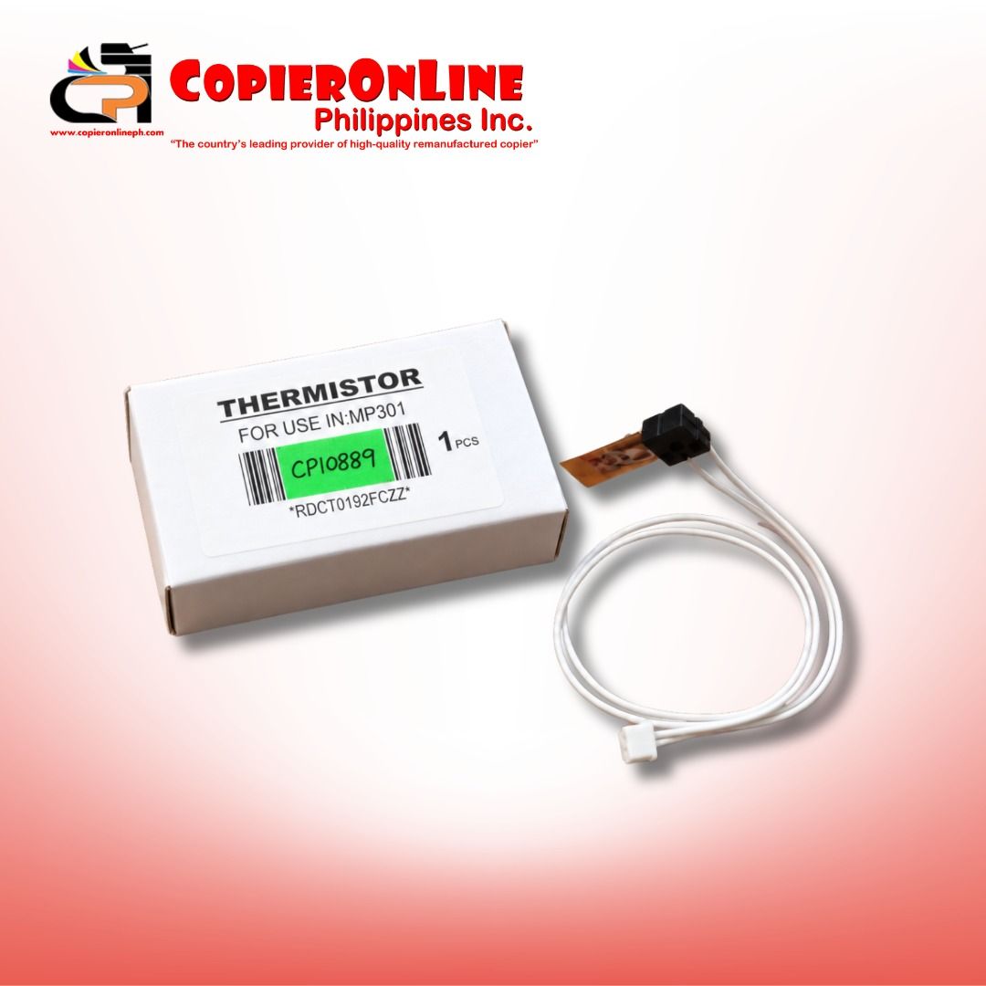 Thermistor for Ricoh Aficio MP301 (Category: Cables & Adaptors) located in Quezon City. Submitted by copieronlineinc (Listing ID 1468246520, Image 1). Description: 🌡️ THERMISTOR FOR RICOH MP301 Having fuser temperature issues? Replace a faulty thermistor with this replacement sensor for compatible Ricoh copiers. 📌 Product Details: • Product: Fuser Thermistor / Temperature Sensor • Compatible Model: Ricoh Aficio MP 301 • Quantity: 1 pc / box • C