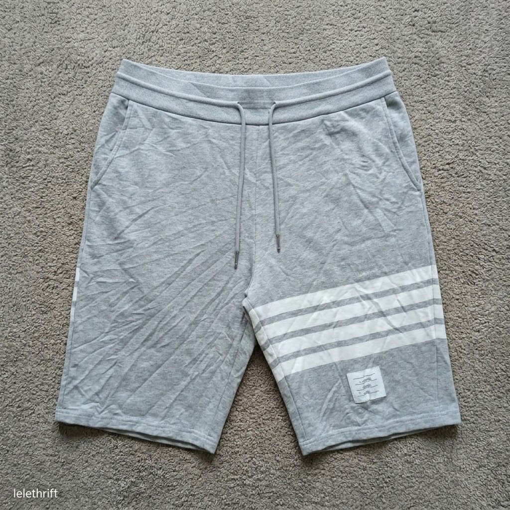 Thom Browne sweat short (Category: Shorts) located in Batangas. Submitted by lelethrift.com (Listing ID 1468178086, Image 1). Description: Thom Browne Sweat short size: 30-32 Complete tags Excellent condition no issue ready to wear na.