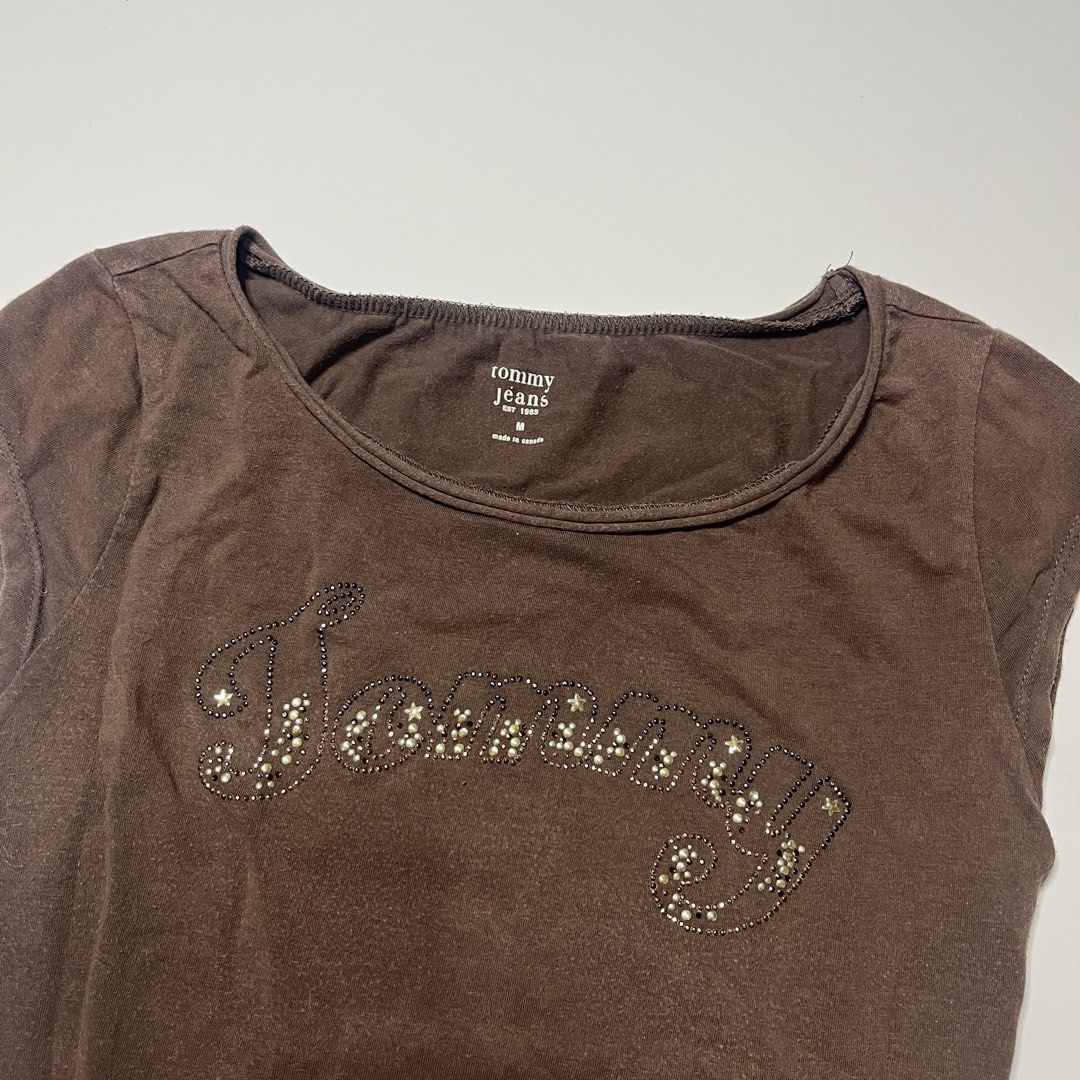 Tommy rhinestone glits y2k top (Category: Shirts) located in Cagayan de Oro. Submitted by kojisalas (Listing ID 1468219652, Image 2). Description: Size medium on tag 16x21.