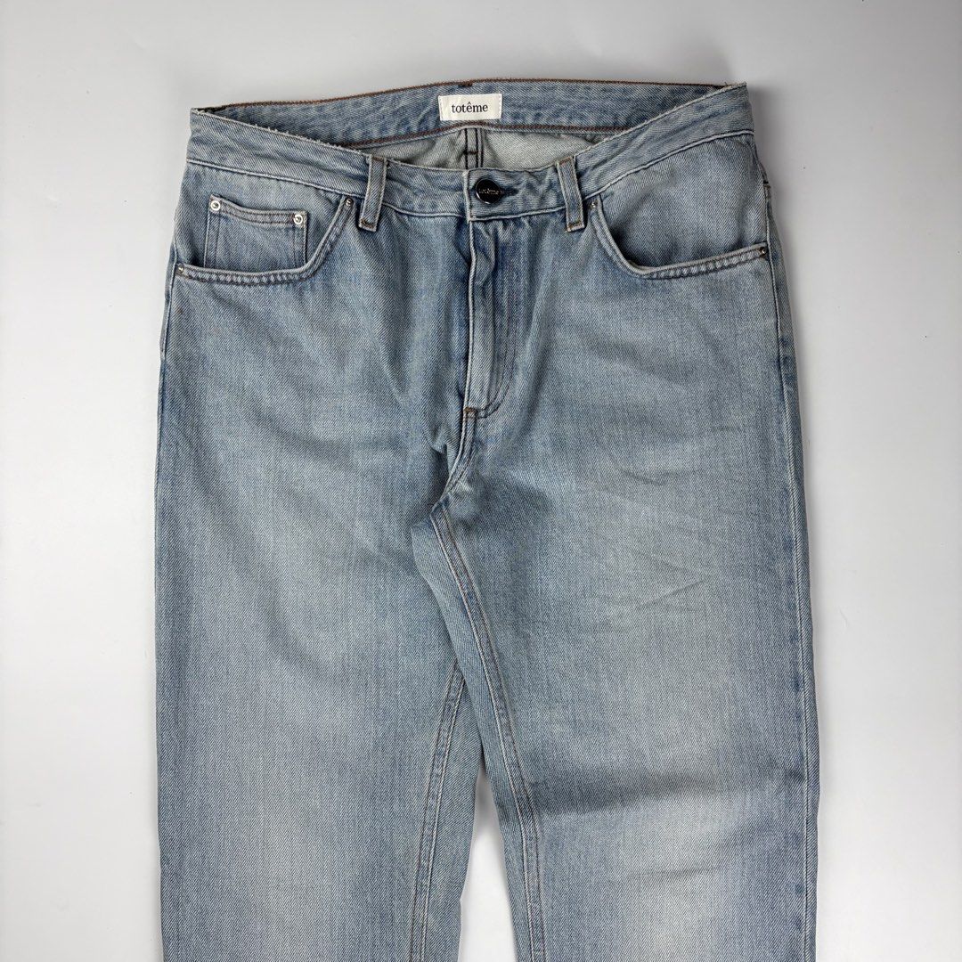 Toteme - Straight Denim Pants (Category: Luxury Apparel) located in Bacolod City. Submitted by cast.archives (Listing ID 1468256347, Image 3). Description: Toteme - Straight Denim Pants Waist: 32" Length: 38" Inseam: 28" Leg opening: 8" Condition: Excellent Flaw: Normal sign of used.