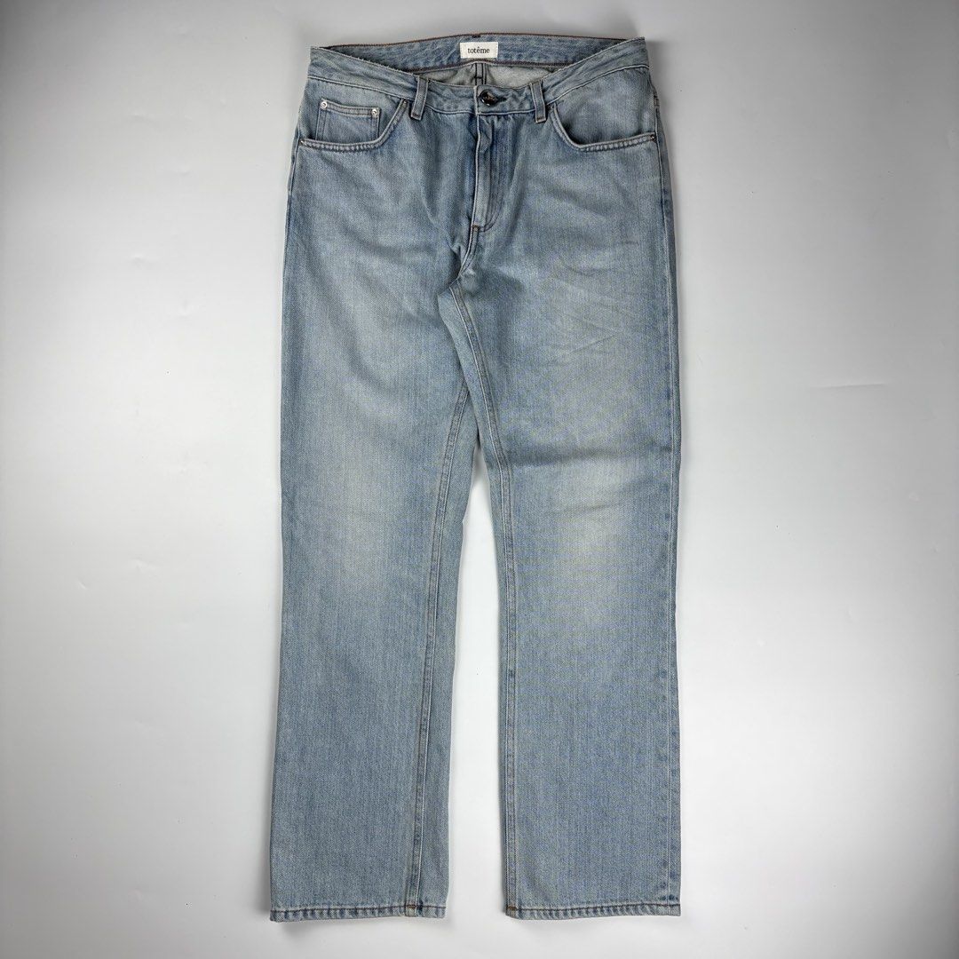 Toteme - Straight Denim Pants (Category: Luxury Apparel) located in Bacolod City. Submitted by cast.archives (Listing ID 1468256347, Image 1). Description: Toteme - Straight Denim Pants Waist: 32" Length: 38" Inseam: 28" Leg opening: 8" Condition: Excellent Flaw: Normal sign of used.