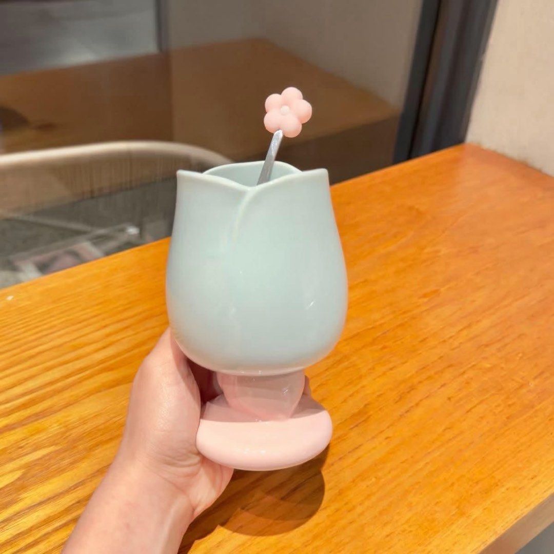Tulip Ceramic Cup with flower spoon (Category: Coffee & Tea Tableware) located in Manila. Submitted by mugsy.ph (Listing ID 1468274931, Image 3). Description: Tulip ceramic mug/cup 🌷 — with flower spoon and box — microwave safe — premium ceramic — perfect for gifting LIMITED STOCKS ONLY‼️.