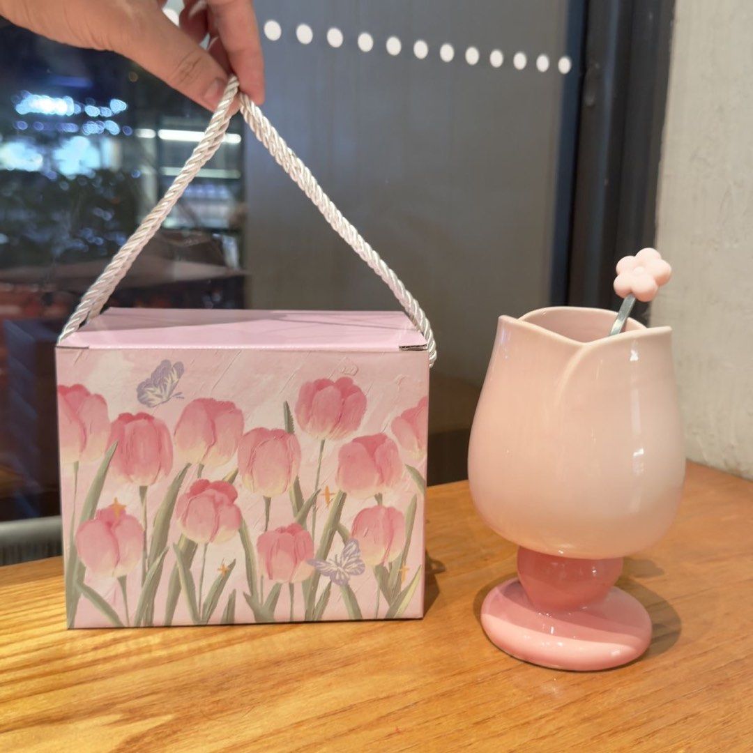 Tulip Ceramic Cup with flower spoon (Category: Coffee & Tea Tableware) located in Manila. Submitted by mugsy.ph (Listing ID 1468274931, Image 1). Description: Tulip ceramic mug/cup 🌷 — with flower spoon and box — microwave safe — premium ceramic — perfect for gifting LIMITED STOCKS ONLY‼️.
