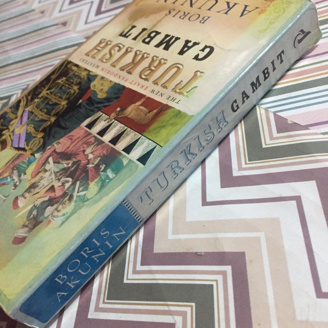 Turkish Gambit Boris Akunin (Category: Storybooks) located in Pasig City. Submitted by sell.phi (Listing ID 1468140986, Image 2). Description: Turkish Gambit Boris Akunin Preloved mass market paperback creased covers and spine with small tear on the bottom edge warped pages tanned pages and edges with pen marks on the first page with sticker on the back cover.