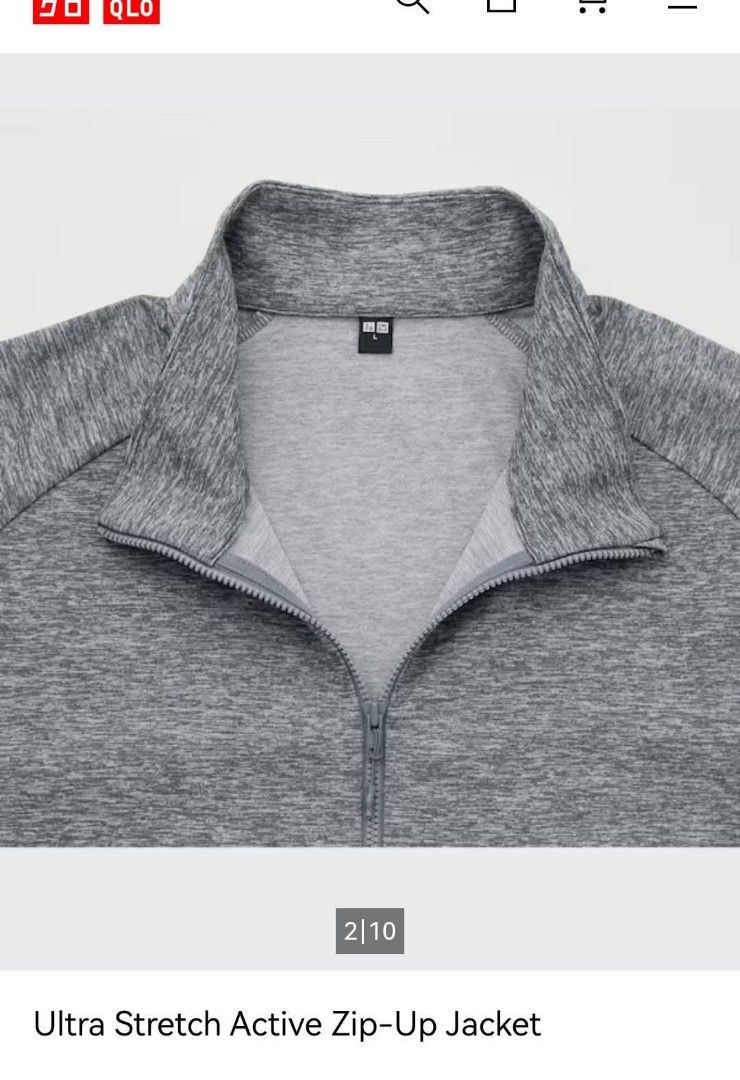 Uniqlo Grey Heathered Full Zip Jacket XL (Category: Coats, Jackets and Outerwear) located in Cainta. Submitted by origeetostore (Listing ID 1458685617, Image 1). Description: - Uniqlo Grey Heathered Full Zip Jacket - Size: XL - Color: Grey Heathered - Features: Stand-up collar, zippered pockets - Material: Comfortable and lightweight - Ideal for: Workouts or casual wear - Origin: Made in Vietnam UNIQLO Track Jacket Color: Gray Size: XL Used but g