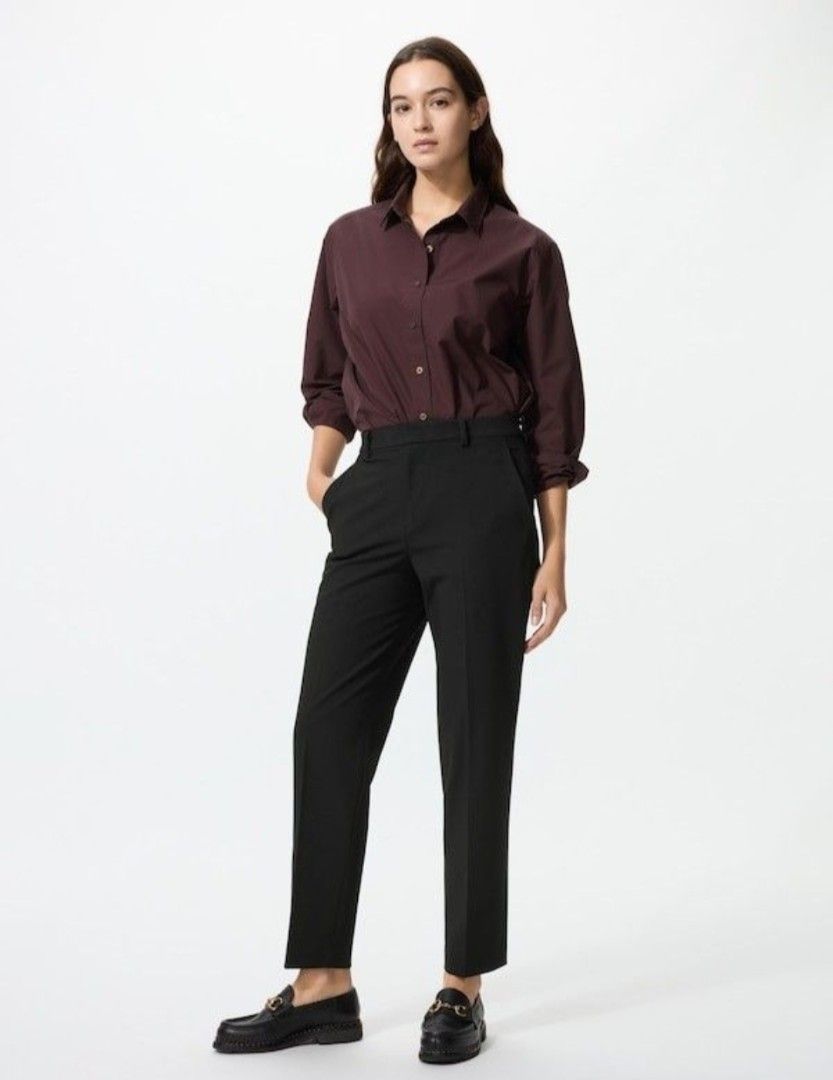 Uniqlo Smart Ankle Pants (Category: Other Bottoms) located in Angeles City. Submitted by miss_independent01 (Listing ID 1468140646, Image 1). Description: Uniqlo Smart Ankle Pants Color: Black Width: 13.5 (Medium on tag) Length: 35 MOP: Gcash ✅ Mine Now, Pay Now ✅ First to Pay, Gets the Item 📍 PAMPANGA Courier: JnT 🚚🚚 PM 💌.