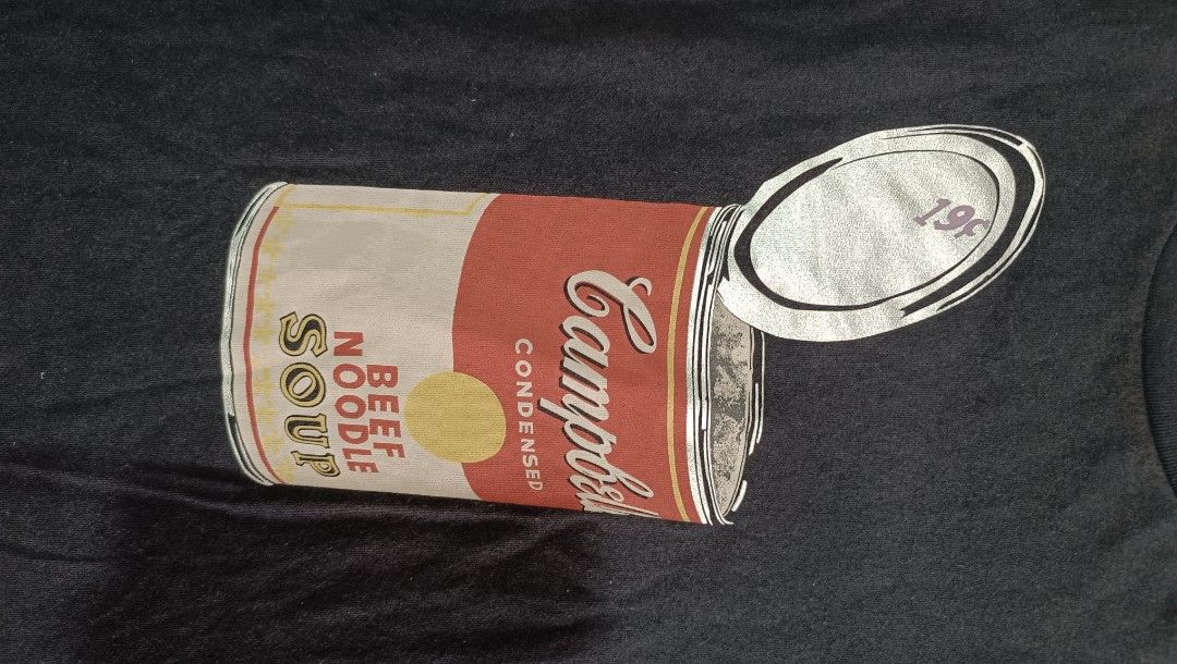 UNIQLO x ANDY WARHOL TEE (Category: Tshirts & Polo Shirts ) located in Midsayap. Submitted by macoy.picker (Listing ID 1468071848, Image 2). Description: UNIQLO x ANDY WARHOL CAMPBELL PRINT CONDITION: 7.5/10 THRIFT FIND 100 + SF.