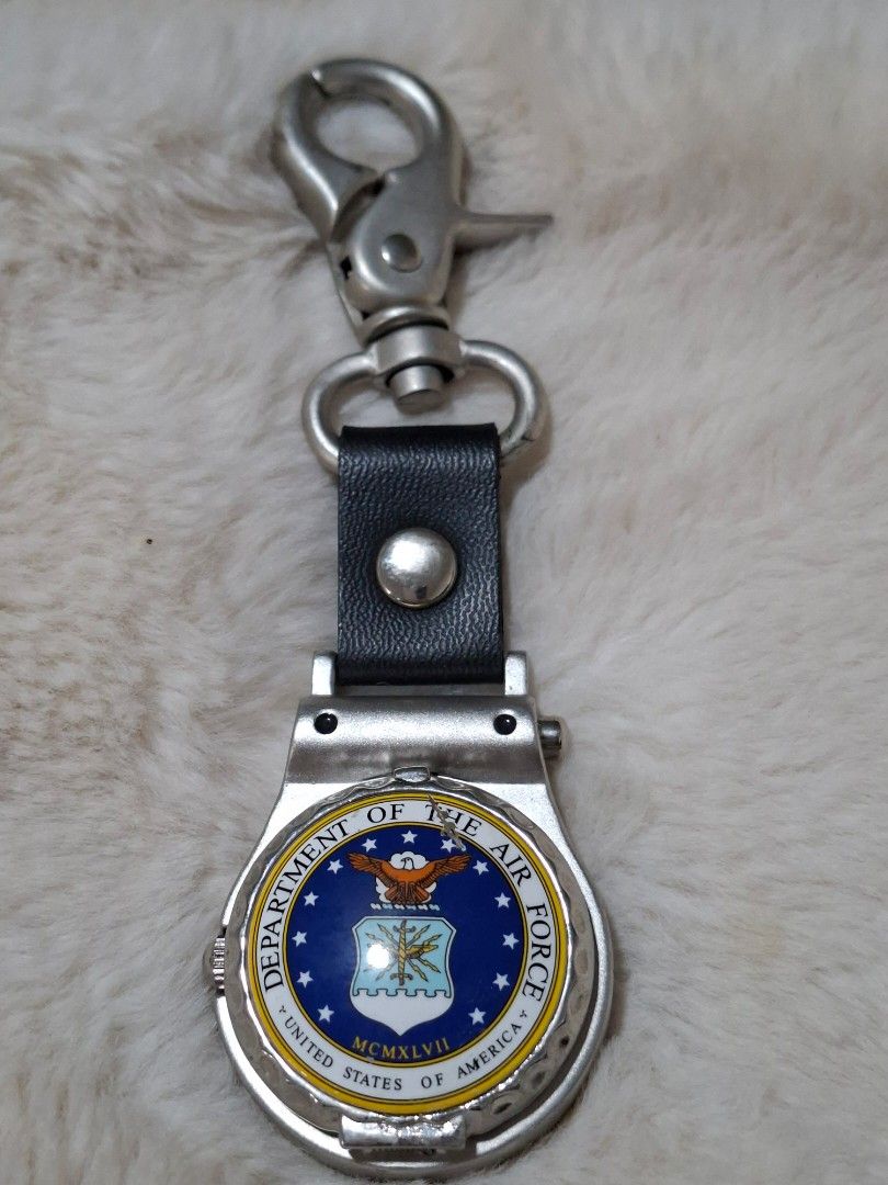 U.S AIR FORCE KEY CHAIN WATCH (Category: Men's Watches) located in Las Pinas. Submitted by annachiaonair2037 (Listing ID 1468079318, Image 3). Description: U.S AIRFORCE KEYCHAIN WATCH FROM JAPAN JAPAN MOVEMENT MATTE SILVER HARDWARE STAINLESS STEEL Disclaimer: I am not affiliated with, associated with, or authorized by any of the brands featured posted. Any mention of brand names, trademarks, or logos is solely for identification and reference pur