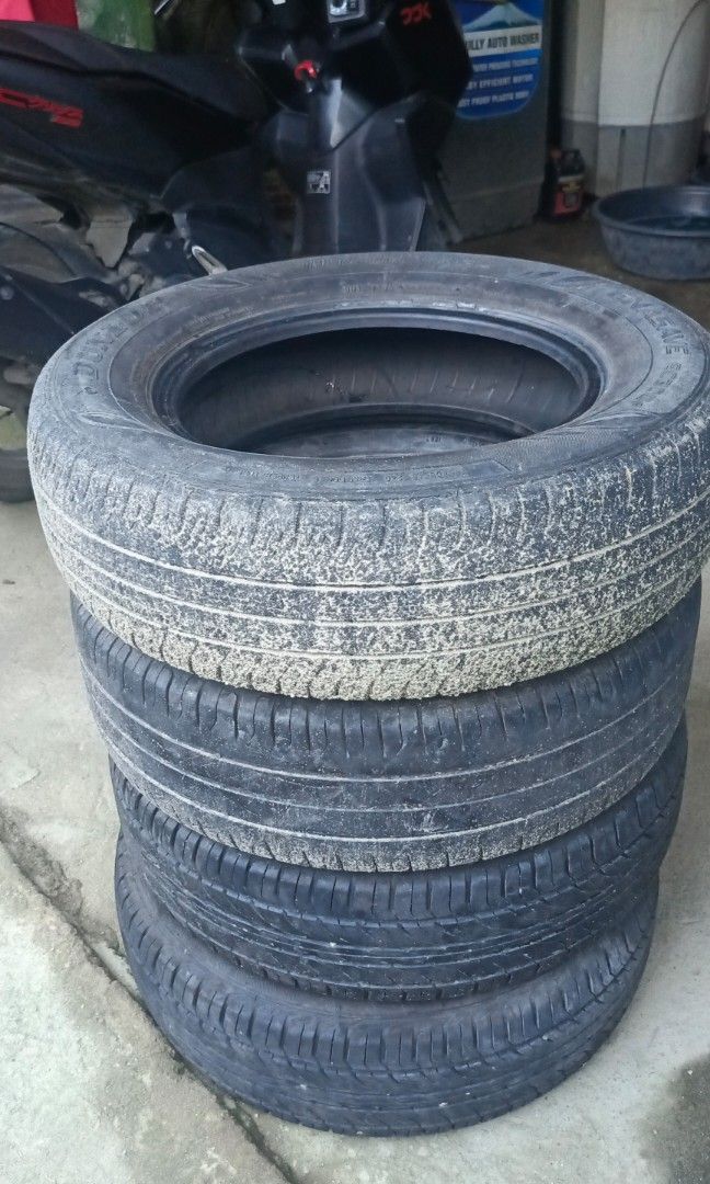 Used tire 85% galing avanza 2015 (Category: Mags and Tires) located in San Jose del Monte. Submitted by nikozkie (Listing ID 1468216293, Image 1). Description: used tire pinagpalitan ng avanza 2015 2pcs fronway 185/70R14 1pc goodyear 185/70R14 1pc dunlop 185/70R 14 85-90%.
