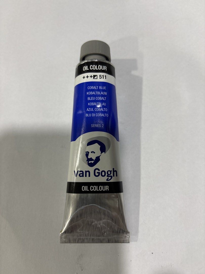 Van Gogh Oil Colour Cobalt Blue 40ml (Category: Art & Prints) located in Mandaluyong City. Submitted by clothescarousel (Listing ID 1468100741, Image 1). Description: - Brand: Royal Talens Van Gogh - Shade: Cobalt Blue (No. 511) - Size: 40ml / 1.4 fl. oz. - Pigment: PB28 (Series 2) - Condition: Brand new, unopened, with intact cap and nozzle seal - Grade: Standard artist-grade oil paint.