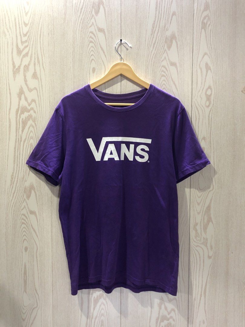 Vans Purple Regular Fit T-Shirt Large (Category: Tshirts & Polo Shirts ) located in Magsaysay. Submitted by ryns_thrifting (Listing ID 1468165009, Image 1). Description: - Brand: Vans - Color: Purple with white box logo - Size: Large (Regular fit) - Style Code: VN0A4MM630X - Material/Origin: Made in China - Condition: Standard everyday skate wear, crew neck collar.