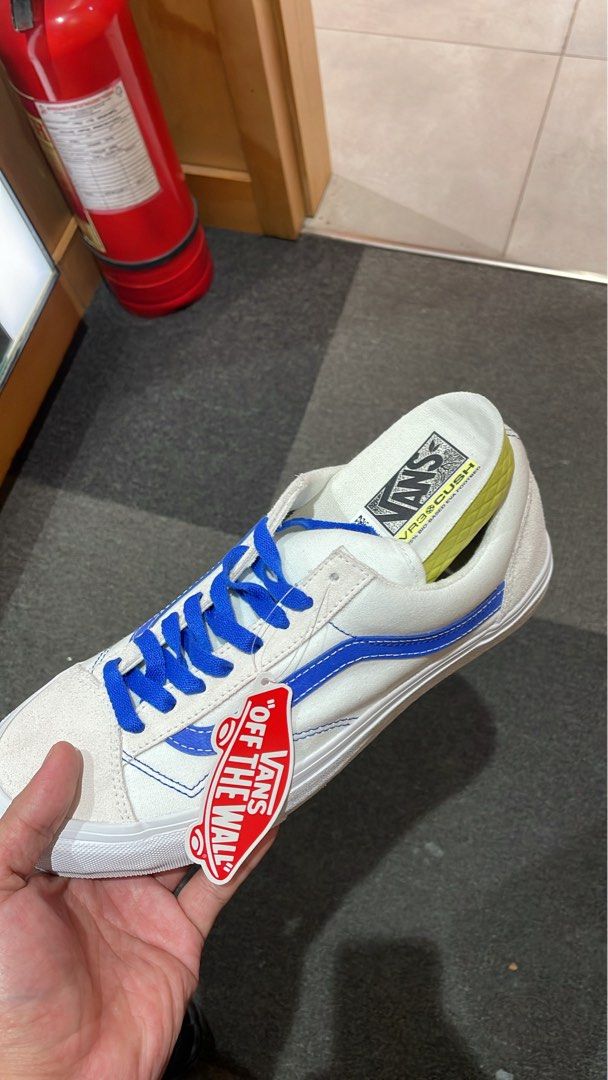 Vans Style 36 Decon SF VR3 (Category: Sneakers) located in Calamba. Submitted by jonny.1598 (Listing ID 1468082285, Image 3). Description: - Model: Vans Style 36 Decon SF VR3 - Colorway: White canvas upper with vibrant blue side stripes and matching blue laces - Comfort: Equipped with VR3Cush footbeds made using bio-based EVA - Details: Iconic red 'Off The Wall' heel tag - Condition: Brand new with original tags still attached - negotiable .