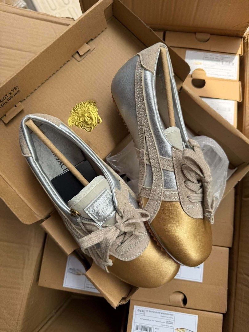 Versace x Onitsuka Tiger Tai-Chi Sakura (Category: Shoe inserts) located in Taguig. Submitted by renzms (Listing ID 1468141915, Image 2). Description: • 1 pair available • UA quality close to Original • with box & dust bag included • on hand & ready to ship • actual photos | what you see is what you exactly get! • shipping nationwide via tiktok co size: 37.