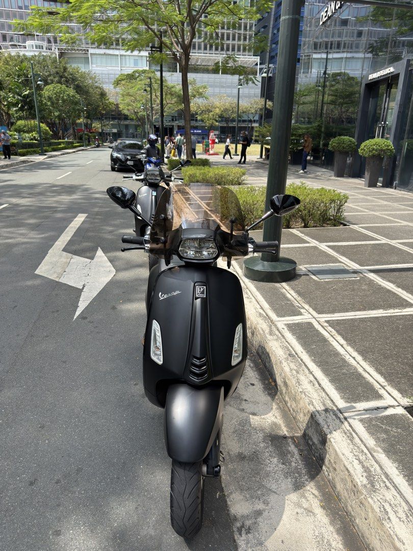 Vespa notte (Category: Motorbikes for Sale) located in Makati City. Submitted by fardis (Listing ID 1468060478, Image 3). Description: Vespa Sprint Notte 150 Limited edition model Notte ( Matt black) Upgrades: * Footrest Fit -Flyscreen Windscreen Small Windshield -Original PIAA Horn * Ceramic Coated *Stock Parts Excluded except - front stock brakes - orig vespa seat -2 keys ( brown & blue ) Maintenance: * Fresh PMS by stella moto style *Well-main