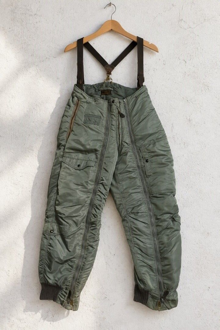 Vintage 1950s USAF Type A-11D Intermediate Flying Trousers (Category: Coats, Jackets and Outerwear) located in Baguio. Submitted by luxeloomarchive (Listing ID 1468261478, Image 1). Description: Vintage 1950s USAF Type A-11D Intermediate Flying Trousers Own an authentic piece of aviation history! These genuine 1950s U.S. Air Force flight pants are a masterclass in rugged, utilitarian design. • The Details: Features the highly collectible original