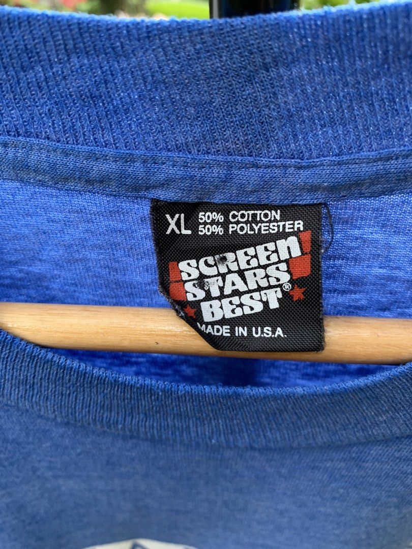 Vintage 1980s/90s Retiree parody statement tee (Category: Tshirts & Polo Shirts ) located in Cagayan de Oro. Submitted by premium_thrifts (Listing ID 1468175671, Image 3). Description: Blue colorway. Good condition. Single stitch on both sleeves and hem Fits Large L29" x W22" 20" (shoulder to shoulder) 7.8" (sleeve length) Issue: signs of crackprint, and faint small bleach spot stain near the front hem Add shipping fee (via JRS or J&T).