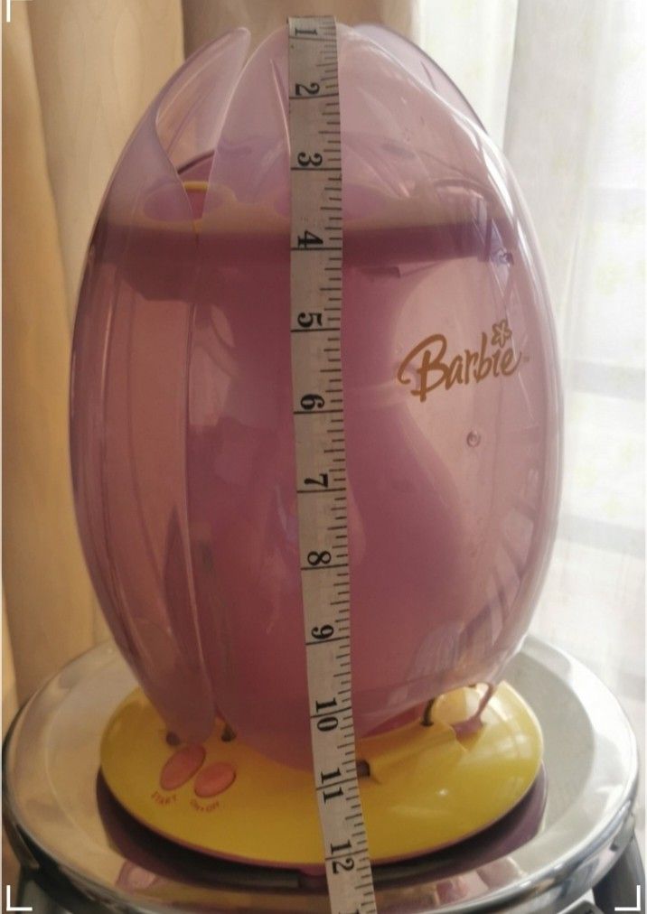Vintage Barbie Night Light / Tabletop Lamp (Category: Vintage Collectibles) located in Antipolo. Submitted by rielapreloved (Listing ID 1468063169, Image 3). Description: Selling a cute Barbie night light / tabletop lamp. Nice addition to a kids' bedroom, nursery, or for Barbie collectors looking for unique decor display pieces. ​✨ Key Features: ​Design: Official Barbie branding on a purple/pink tulip-inspired dome housing with a yellow base. ​Du