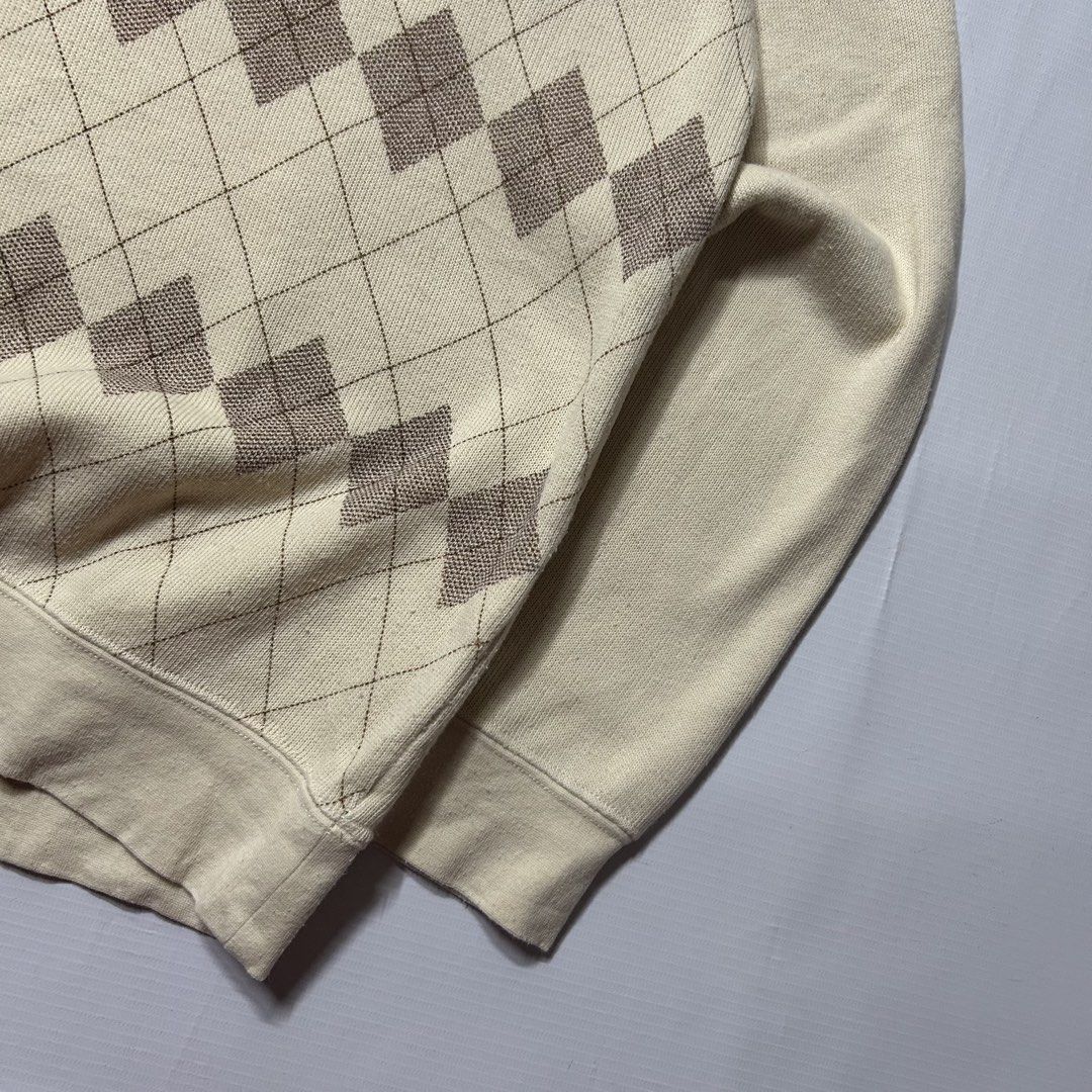 Vintage Com’s Com Sweater (Category: Tshirts & Polo Shirts ) located in Antipolo. Submitted by wvyfrnds (Listing ID 1468225036, Image 3). Description: Vintage Com’s Com Sweater Size: L Color: Beige Dimensions (Inches): Length: 25.5 Width: 21 Color Rate: 9/10 Issues - Light stain (Not Visible) 395 PLUS SF.