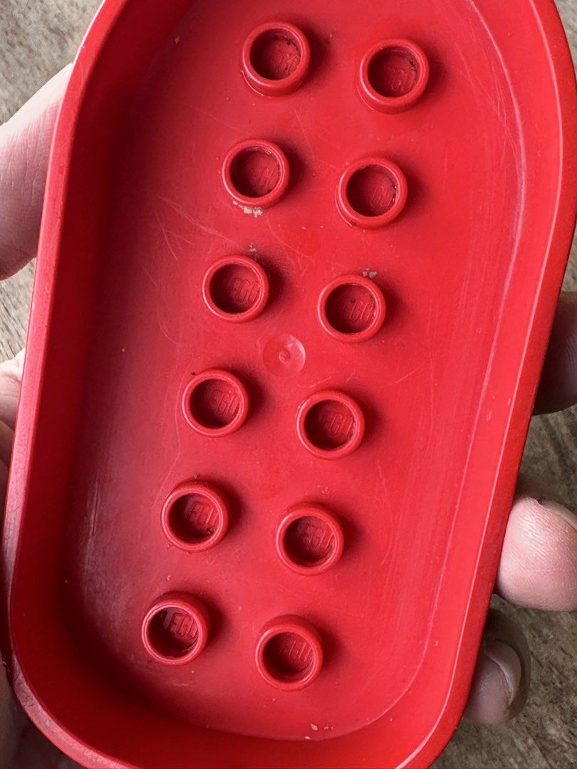 Vintage Lego Duplo Red Boat (Category: Vintage Collectibles) located in Mandaluyong City. Submitted by collectorsobsessions (Listing ID 1468086016, Image 2). Description: - Lego boat in Good condition. - With some dirt so it may need some cleaning. - Plain color, no design. - Comes as is, what you see is what you get. - PRICE: P300.