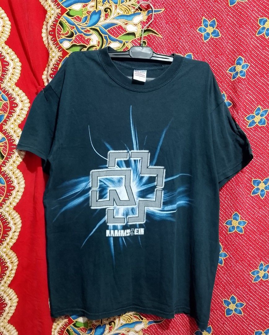 Vintage Rammstein (Category: Activewear) located in Davao. Submitted by outdatedfinds (Listing ID 1468175687, Image 1). Description: Vintage Rammstein Gildan Activewear Heavyweight Cotton Tag Size Medium 21x27.5 Holes, Bleach Stains Issues 650 plus sf Davao City Location hmu .