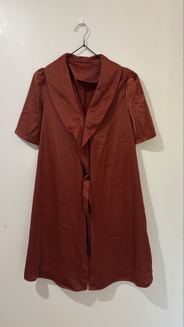Vintage Rust Silk Satin Wrapover Dress (Category: Dresses) located in Binan City. Submitted by myprelovedhaul (Listing ID 1468073241, Image 3). Description: .