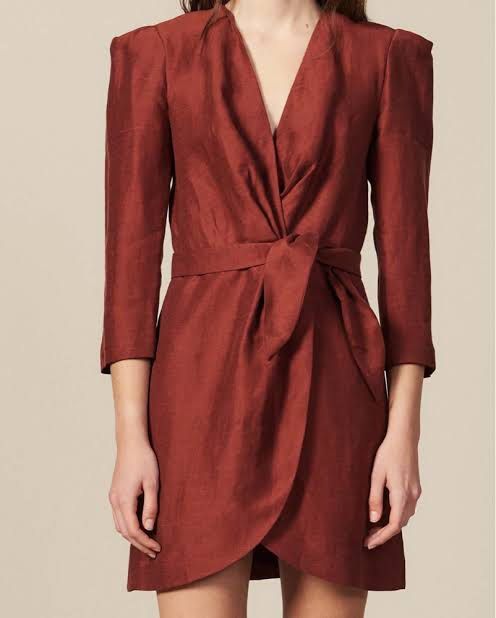 Vintage Rust Silk Satin Wrapover Dress (Category: Dresses) located in Binan City. Submitted by myprelovedhaul (Listing ID 1468073241, Image 1). Description: .
