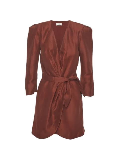 Vintage Rust Silk Satin Wrapover Dress (Category: Dresses) located in Binan City. Submitted by myprelovedhaul (Listing ID 1468073241, Image 2). Description: .