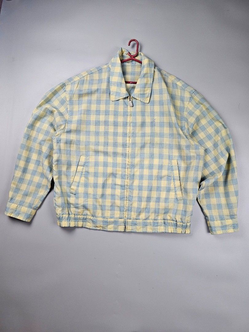 Vintages 90's YSL Plaid Harrington Jacket (Category: Vintage Collectibles) located in Cavite. Submitted by missyfhey (Listing ID 1468179335, Image 1). Description: Size on Tag 105 Dimes: 26Wx26.5L Hem 21 sleeve 23.5 shoulder 21 color rate 9.8/10 No issue Very Good Condition.