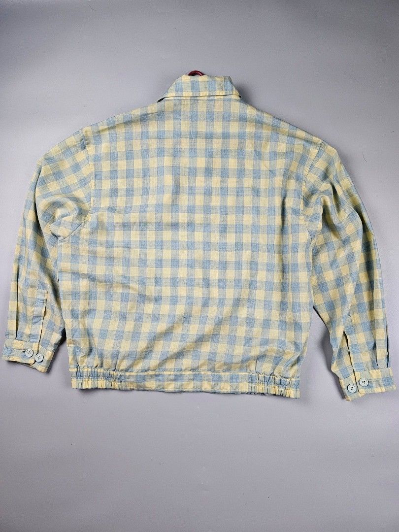 Vintages 90's YSL Plaid Harrington Jacket (Category: Vintage Collectibles) located in Cavite. Submitted by missyfhey (Listing ID 1468179335, Image 2). Description: Size on Tag 105 Dimes: 26Wx26.5L Hem 21 sleeve 23.5 shoulder 21 color rate 9.8/10 No issue Very Good Condition.