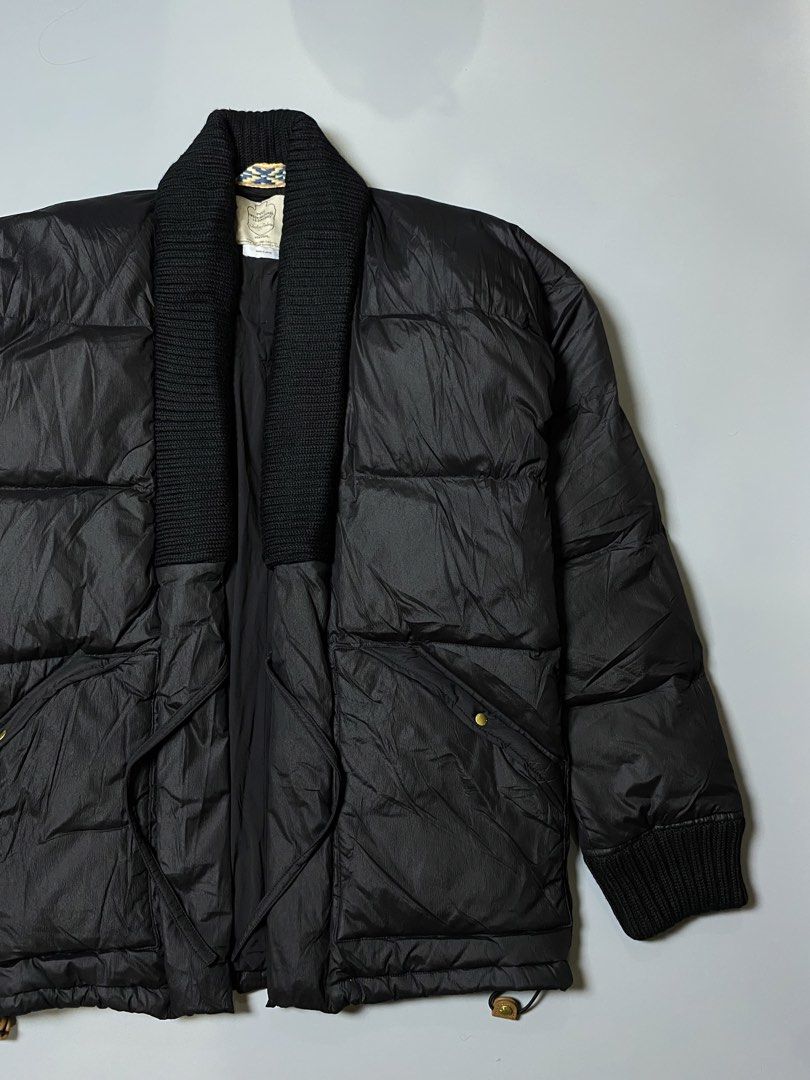 Visvim Detora Down Coat (Category: Coats, Jackets and Outerwear) located in Makati City. Submitted by earnx_ (Listing ID 1468187218, Image 2). Description: VISVIM DETORA DOWN COAT - Fall/Winter 2016 - Size 3 on tag - Dimension is 22x28 - Searchable code - NEGOTIABLE FOR SURE BUYER ‼️‼️ Visvim Detora Down Coat from Fall/Winter 2016. Features a black down-filled body, ribbed knit shawl collar and cuffs, snap-button pockets, and adjustable hem detai