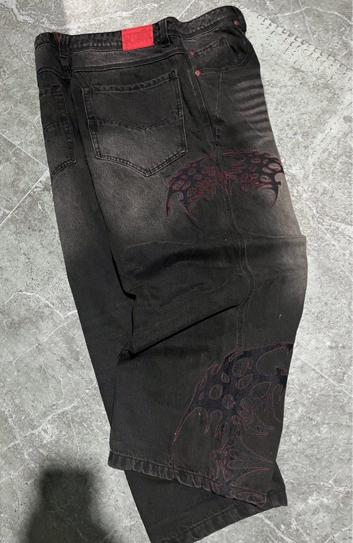 Vitriol void shadows (Category: Jeans) located in Santa Catalina. Submitted by marlonsecondclosett (Listing ID 1468198242, Image 2). Description: Vitriol Void Shadows Ultra Wide Leg Jeans (hard denim) Waist 36-38 Length 42 Thigh 16 Hem 12 Excellent condition | Flawless Need wash 10 color rate .