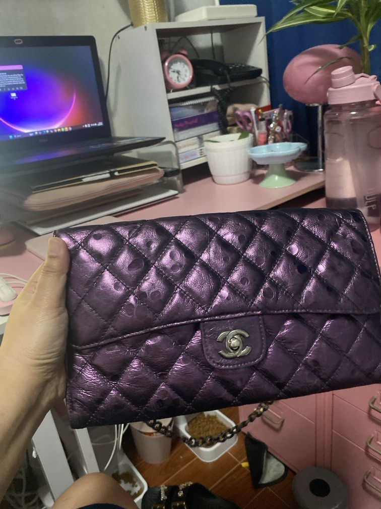 Wallet on Chain (Category: Shoulder Bags) located in Davao. Submitted by sheymei (Listing ID 1468207997, Image 2). Description: Vintage Rare Chanel Quilted Metallic Purple WOC bag Size 11”x6.5” Can be kili or sling bag 21 card slots Has 1 inner zipper With 5 inner pockets Classy bag for all occasions #rare #trendy #chanel.