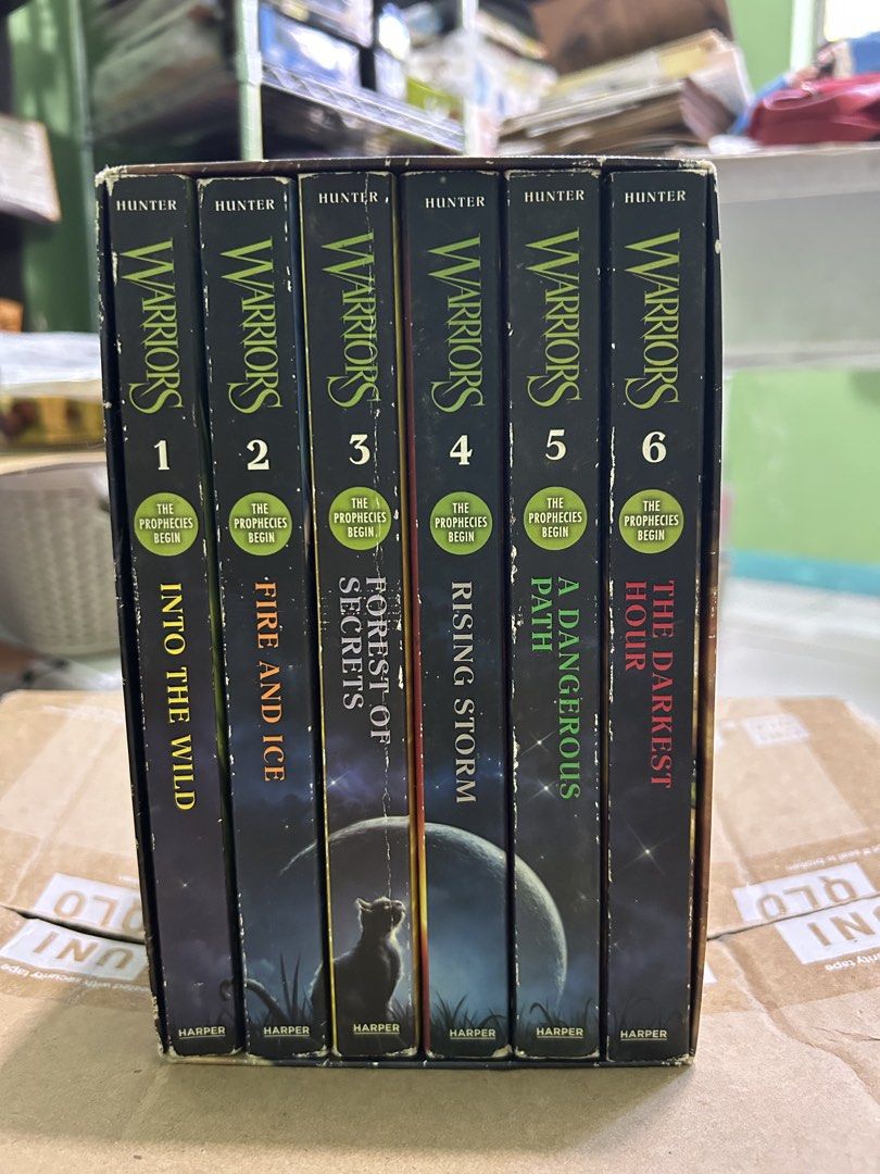 Warriors The Prophecies Begin Complete Box Set 1-6 (Category: Children's Books) located in Imus. Submitted by storiesforstrays (Listing ID 1468240117, Image 1). Description: Complete 6-book Warriors: The Prophecies Begin box set by Erin Hunter. Includes all original paperbacks and the cardboard slipcase. Perfect for young adult fantasy fans. Last price posted. Great condition. No major damages. SF will be shouldered by buyer. Courier via ggx. Onl