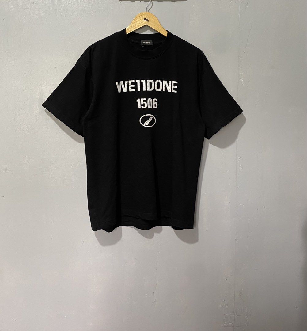 WE11DONE (Category: Tshirts & Polo Shirts ) located in Quezon City. Submitted by fast_break (Listing ID 1468195007, Image 3). Description: WE11DONE VINTAGE LOGO COLOR: BLACK SIZE: S ON TAG DIMES: W22 x 27L📏 COLOR RATE:9.8/10 EXCELLENT CONDITION AS NEW ✅ NO ISSUE LOC:NOVA QC📍 DM TO PURCHASE 💌.