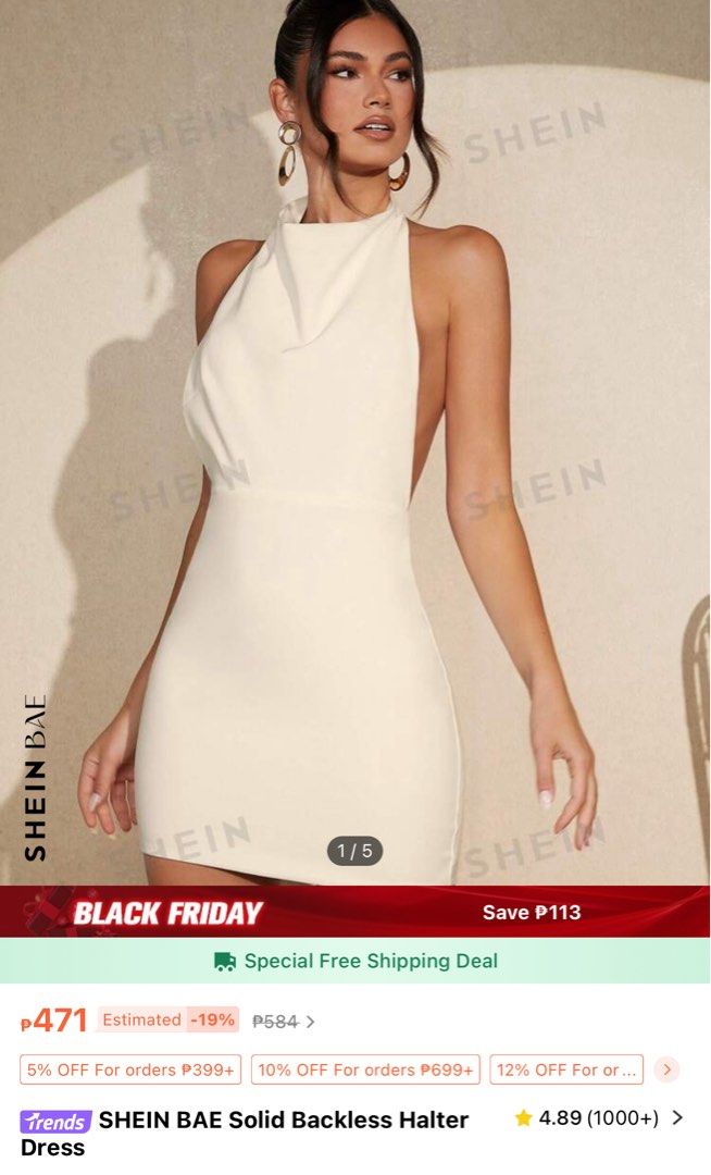 White Halter Backless Mini Dress (Category: Dresses) located in Cebu City. Submitted by reyee (Listing ID 1468239544, Image 2). Description: Size: XS-S Original Price: P470 Selling for: P350 🩷 Location: Cebu City .