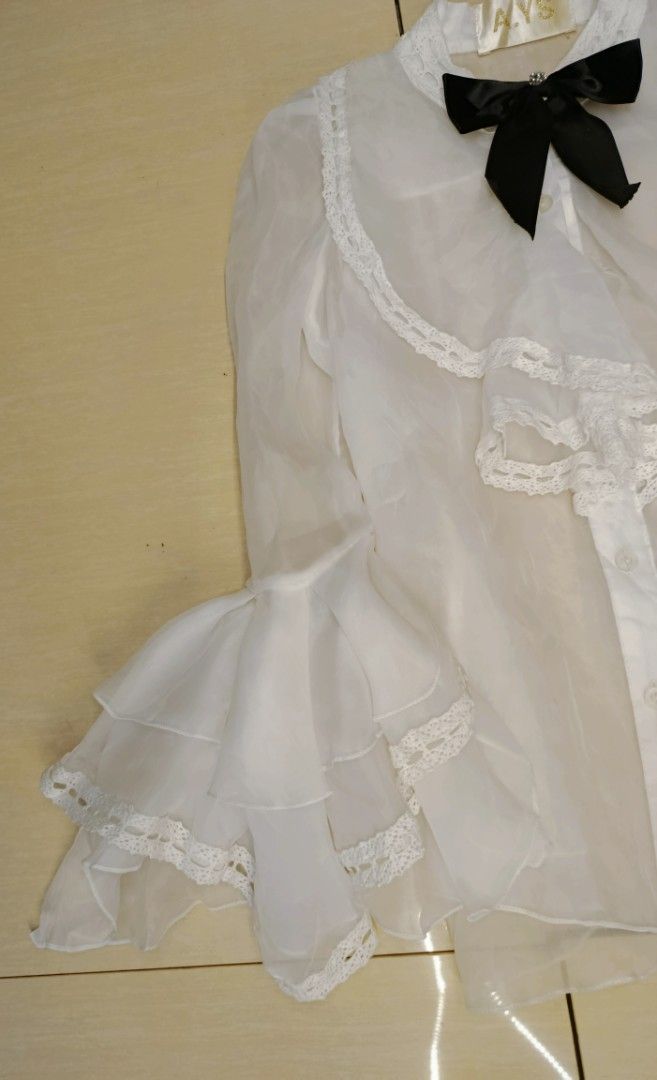 White Sheer Lolita Princess Blouse (Category: Blouses) located in Bambang. Submitted by czar_topaz (Listing ID 1468217310, Image 2). Description: .