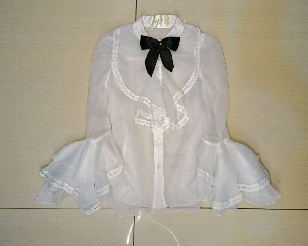 White Sheer Lolita Princess Blouse (Category: Blouses) located in Bambang. Submitted by czar_topaz (Listing ID 1468217310, Image 1). Description: .