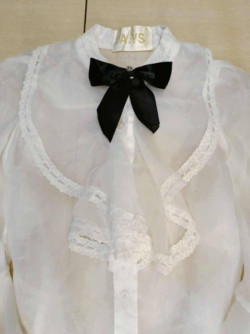 White Sheer Lolita Princess Blouse (Category: Blouses) located in Bambang. Submitted by czar_topaz (Listing ID 1468217310, Image 3). Description: .