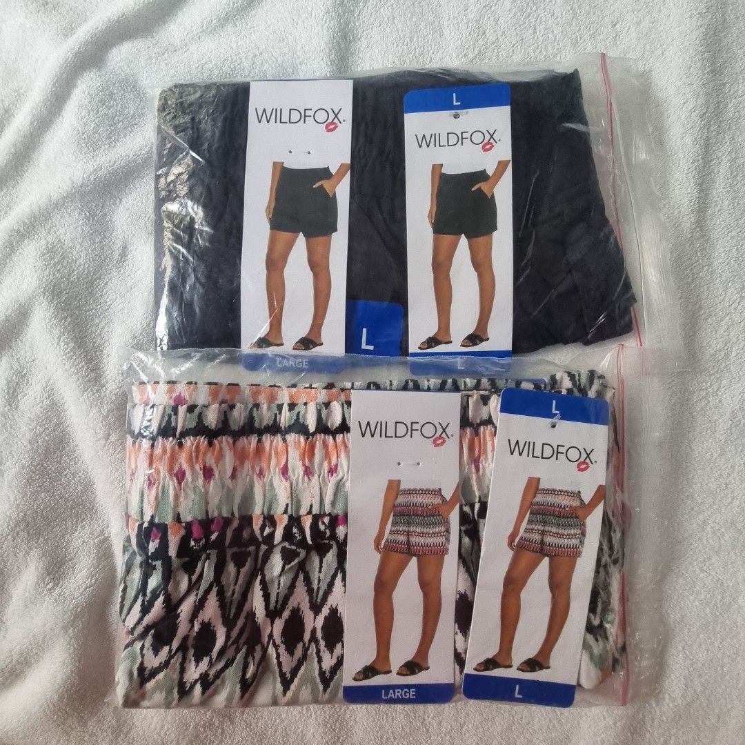 Wildfox Shorts Bundle Size L (Category: Shorts) located in Iligan City. Submitted by assortedfinds143 (Listing ID 1468101350, Image 1). Description: - Brand: Wildfox - Size: Large (tags attached) - Quantity: 2 pieces - Design: Solid black and multi-color geometric print - Features: Soft fabric, comfortable everyday wear - Condition: Brand new with original tags - can fit up to XL - very soft type of clothing.