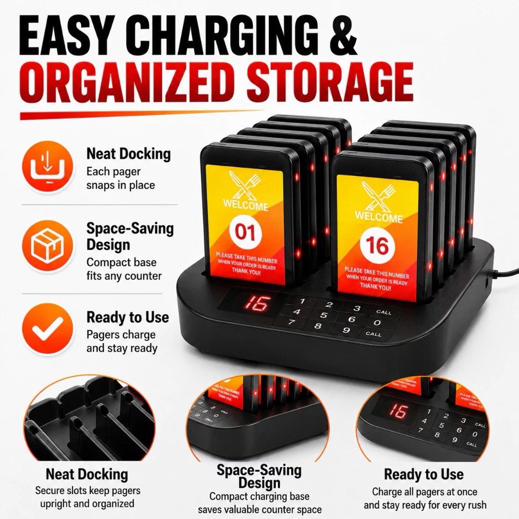 Wireless Queue Calling System (Pager) (Category: Office & Business Technology) located in Singapore. Submitted by sgcheapbuy (Listing ID 1468271399, Image 3). Description: Wireless Queue Calling System (Pager) ✅16 Wireless Pager Caller ✅Radius within 100 metre ✅Easy to operate ✅No subscription needed.
