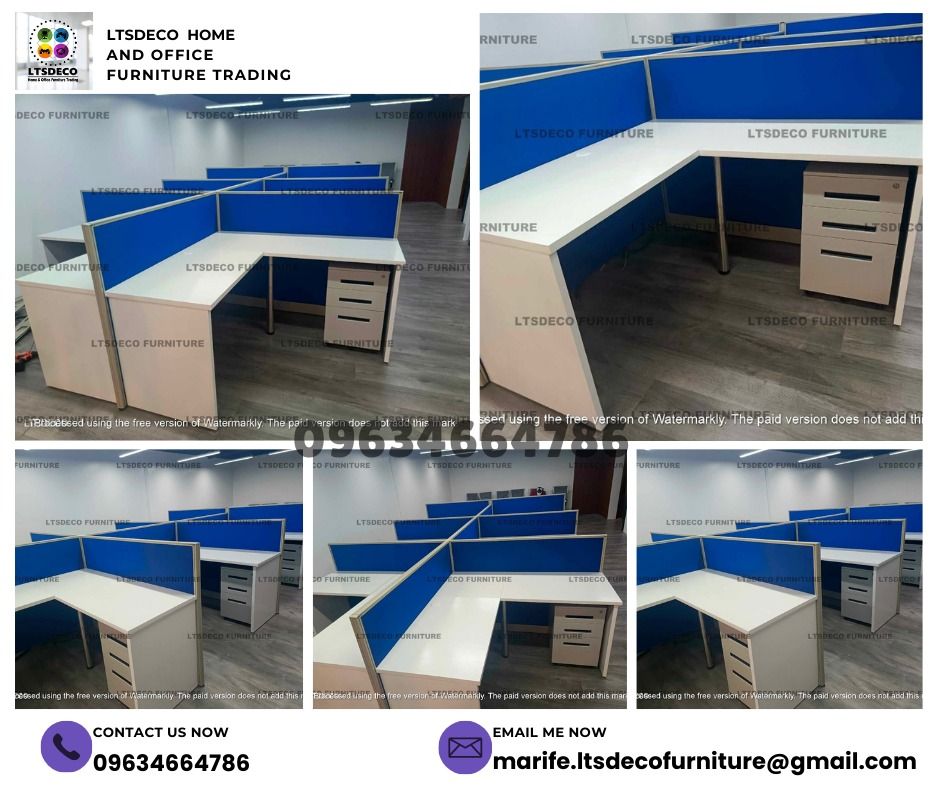 workstation table modular office cubicles office partition customize office furnitures (Category: Office Furniture & Fixtures) located in Quezon City. Submitted by ltsdecofurniture (Listing ID 1468145394, Image 2). Description: 👉Are you looking for WORKSTATION, MODULAR CUBICLES OFFICE PARTITION, and OFFICE FURNITURE SUPPLIER? LTSDECO Furniture, is direct supplier, manufacturer, and trusted provider of high quality, affordable and durable modular