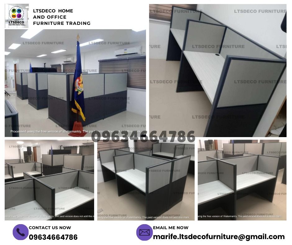 workstation tables modular office partition customized (Category: Office Furniture & Fixtures) located in Quezon City. Submitted by lailace (Listing ID 1468067966, Image 1). Description: 👉Are you looking for WORKSTATION, MODULAR CUBICLES OFFICE PARTITION, and OFFICE FURNITURE SUPPLIER? LTSDECO Furniture, is direct supplier, manufacturer, and trusted provider of high quality, affordable and durable modular office divider partition, home and offic