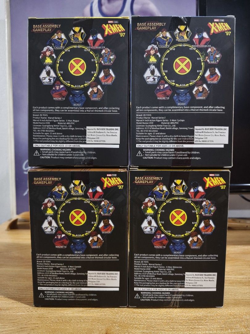 XMEN Collectible (Category: Figurines & Statues) located in Manila. Submitted by crazytiger29 (Listing ID 1468194714, Image 2). Description: X-Men 1997 Collectible 4-inch action figure brand new sealed XD Toys sold as set for 1500 - Wolverine - Cyclops - Gambit - Rogue.