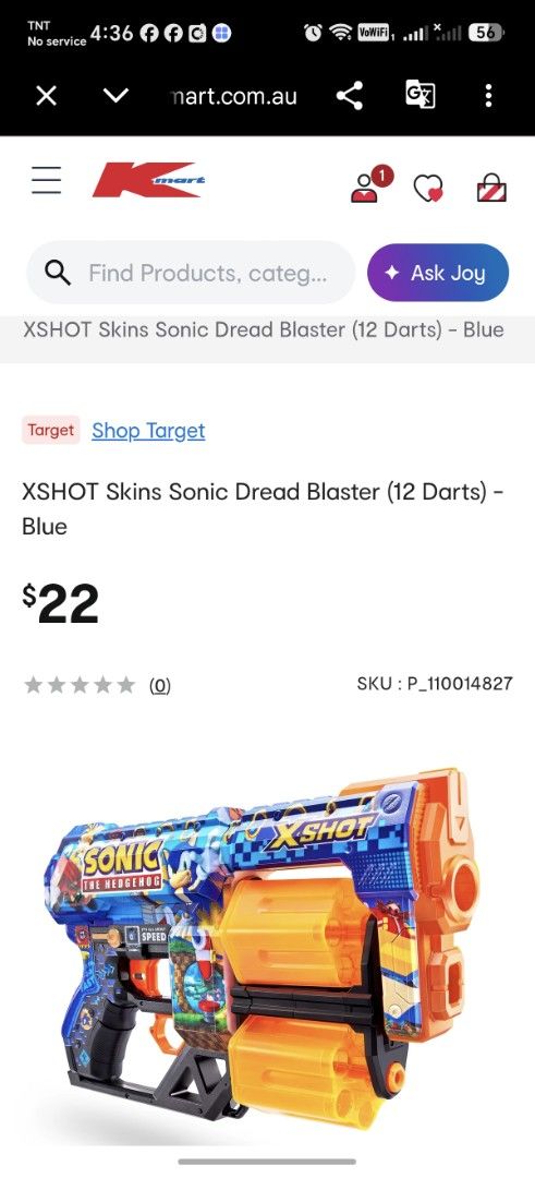 X-Shot Skins Sonic Dread Blaster (Category: Action & Battle Toys) located in Santiago. Submitted by aceheart0118672 (Listing ID 1468141466, Image 2). Description: have signs of usage no darts .